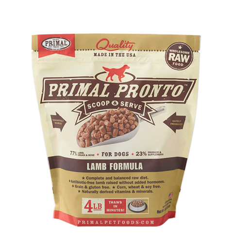 Primal Pronto 4lbs Lamb Raw Dog Food