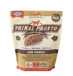 Primal Pronto 4lbs Lamb Raw Dog Food
