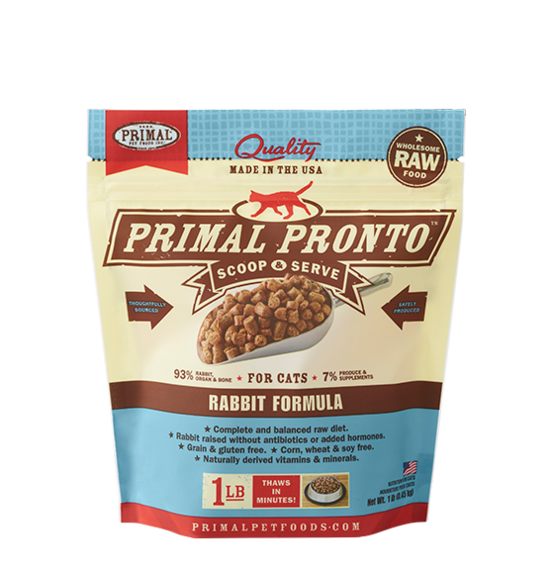 Primal Pronto 1lb Rabbit Raw Cat Food