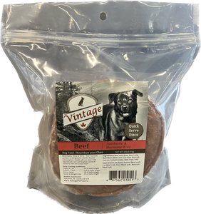 Vintage Raw 908g Beef Patties Dog Food