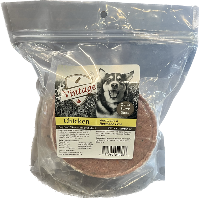 Vintage Raw 908g Chicken Patties Dog Food