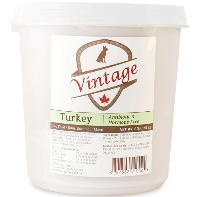 Vintage Raw 1.81kg Turkey Dog Food