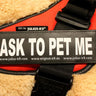 Julius K9 Harness Label Patch "Ask To Pet Me" Set Of 2