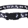 Coastal Adjustable Styles Dog Collar Black Bones