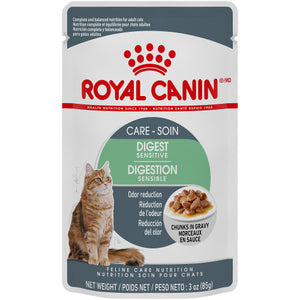 Royal Canin Feline Care Nutrition Digest Sensitive Chunks in Gravy 85g Pouched Cat Food