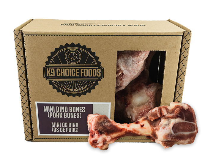 K9 Choice Mini Dino Pork Bones 3 Pack Raw Dog Chew