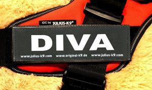 Julius K9 Harness Label Patch "Diva" Set Of 2
