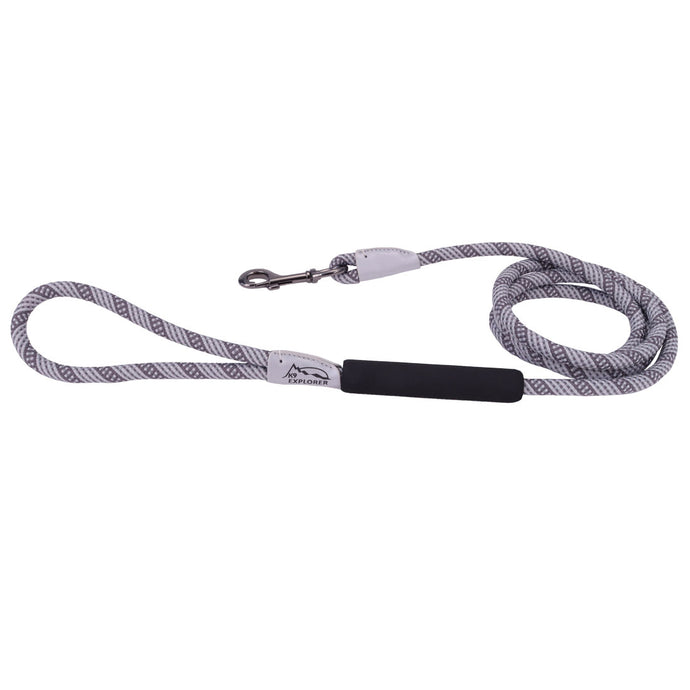 K9 Explorer Brights Reflective Braided Rope Snap Black 6ft Dog Leash