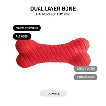 Load image into Gallery viewer, Playology Dual Layer Scented Bone Peanut Butter Dog Toy