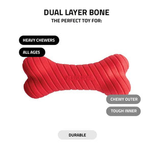 Playology Dual Layer Scented Bone Peanut Butter Dog Toy