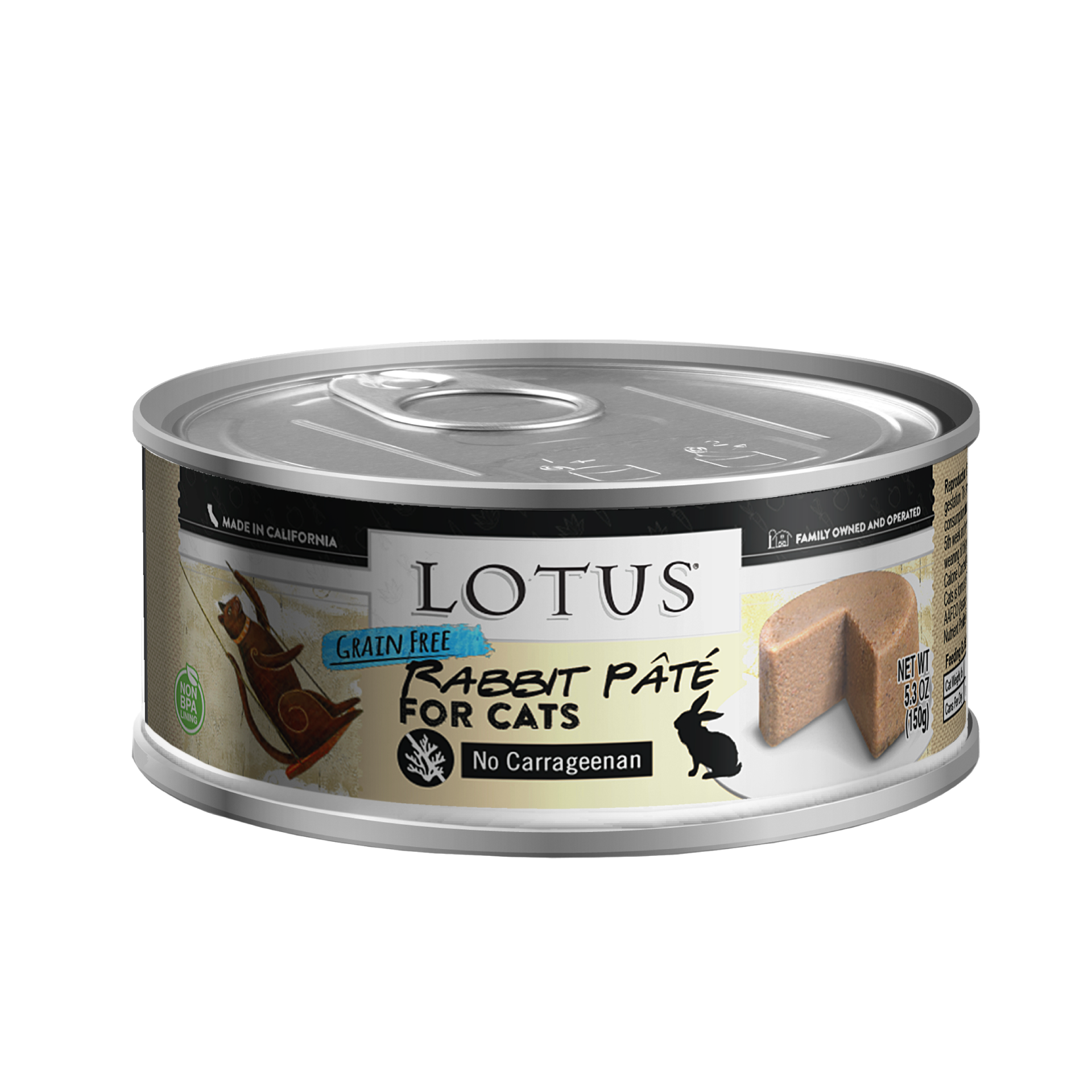 Lotus Grain Free Rabbit Pate 150g Canned Cat Food Critters Pet