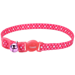 Coastal Adjustable Safe Cat Fashion Collar 8-12IN Breakaway Pink Dots