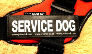 Julius K9 Harness Label Patch "Service Dog" Set Of 2