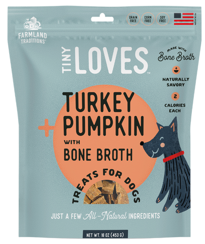 Farmland Traditions Tiny Loves Turkey & Pumpkin with Bone Broth 170g Soft Dog Treats