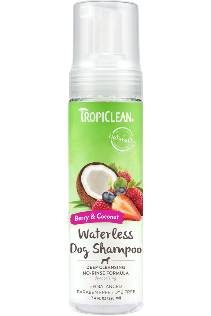 Tropiclean Berry & Coconut Deep Cleaning Waterless Pet Shampoo 220ml Dog