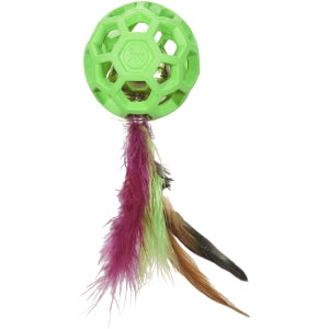 JW Cat Feather Ball & Bell Cat Toy